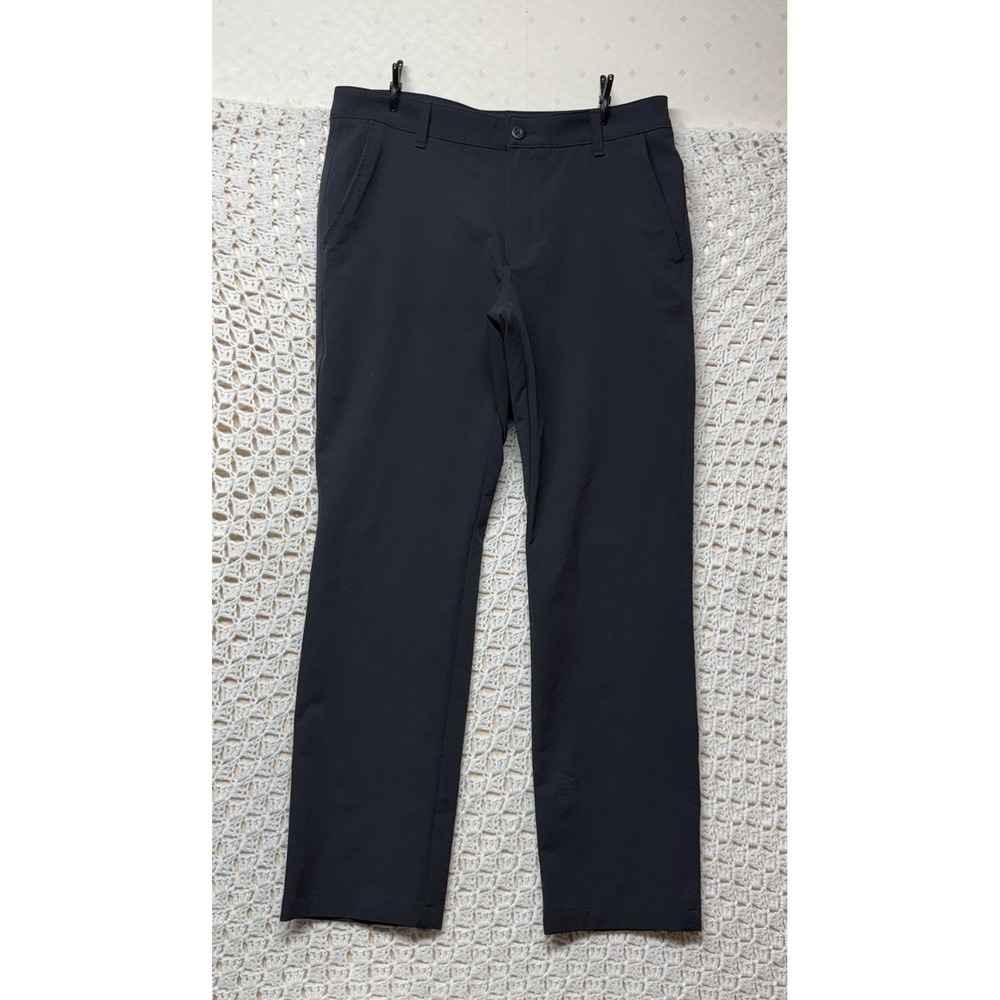 Under Armour Golf Pants Men's Tag 36x32 Fits 36x31 Black Straight Leg Stretch